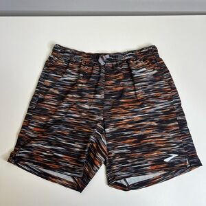 BROOKS Moment 7" Brief Lined Running Shorts Velocity Print Men’s - Size Medium